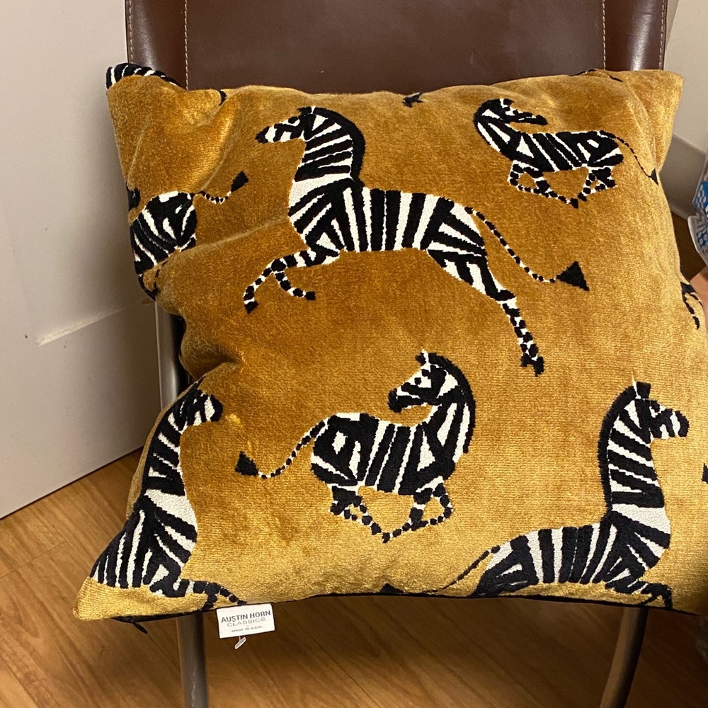 Austin Horn Mustard Zebra Accent Pillow